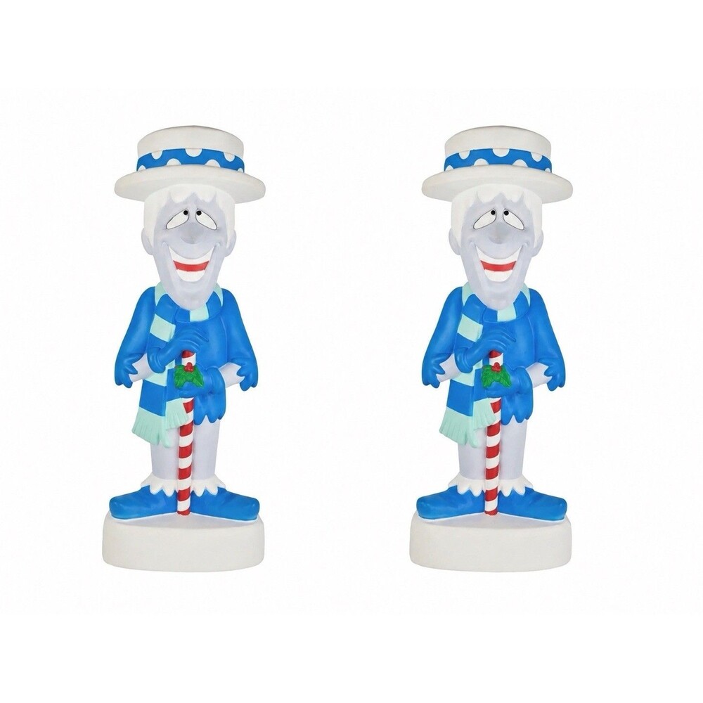 2 Pack Gemmy 32" LED Christmas Snow Miser Blow Mold Lighted Decor NIB
